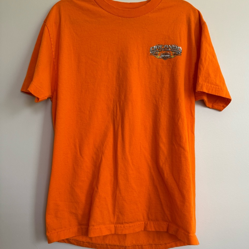 Harley Davidson Men’s Orange Tee from Orlando Harley Davidson size Large GUC